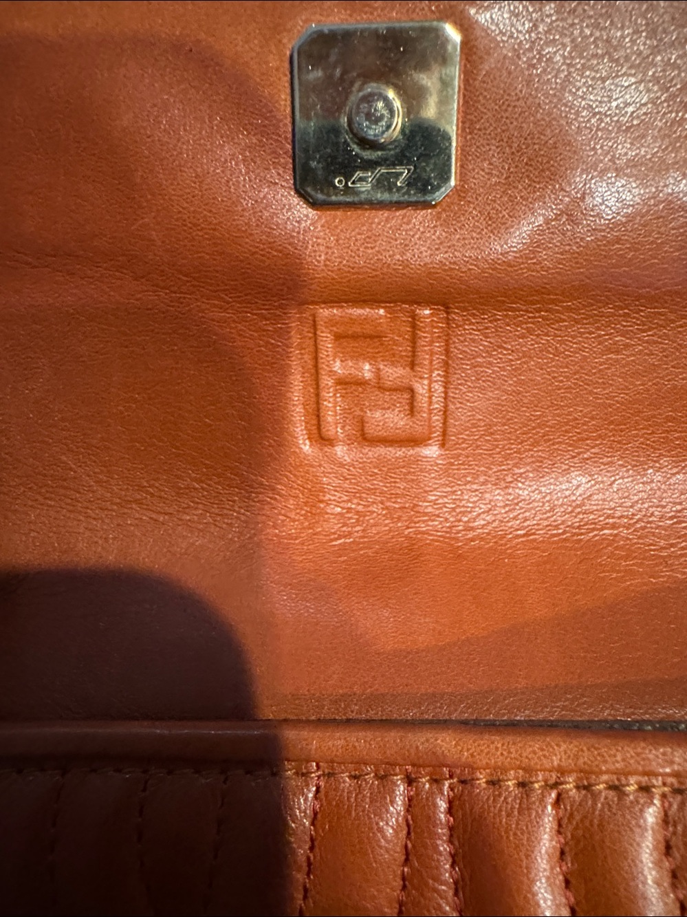 Fendi Brown Quilted Leather Crossbody with Gold Pasta Chain Accents - Picture 9 of 16